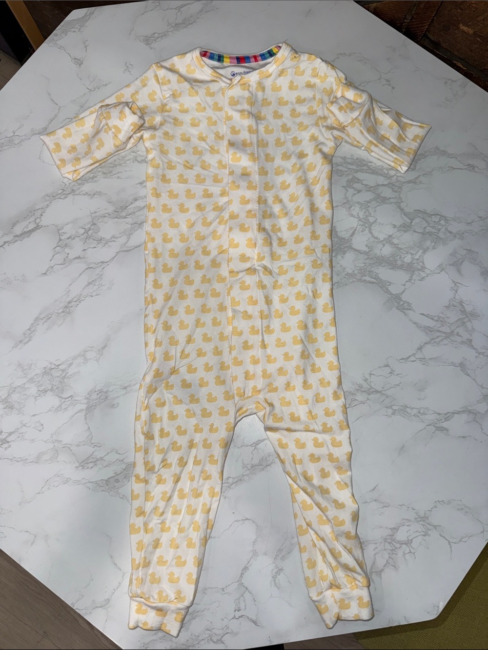 Yellow Duck Pattern Baby One-Piece Sleeper